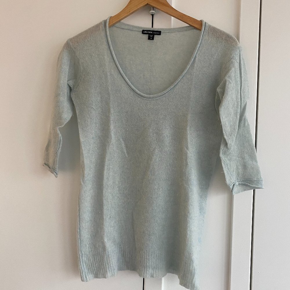 James Perse Eggshell Blue Cashmere Sweater
